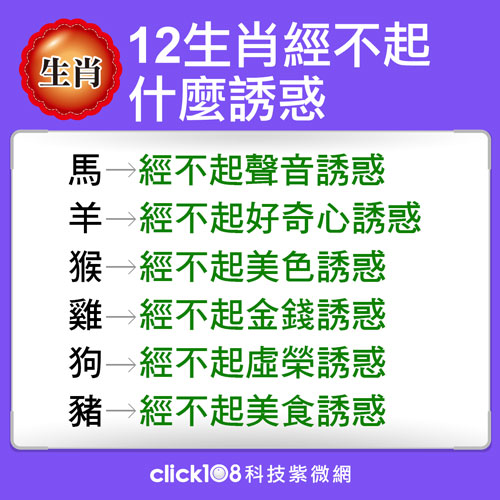 12生肖經不起什麼誘惑？