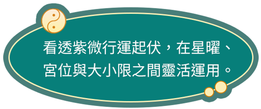 看透紫微行運起伏，在星曜、宮位與大小限之間靈活運用