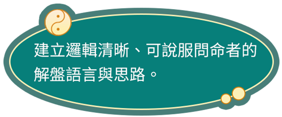 建立邏輯清晰、可說服命主的解盤語言與思路